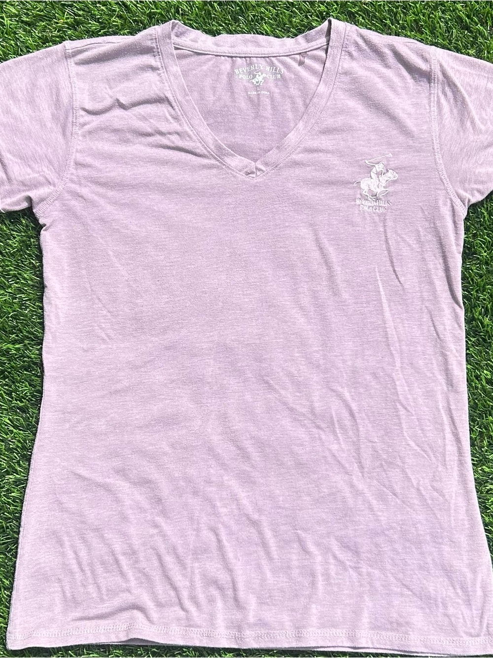 Beverly Hills Polo Club Lavender V-Neck Women's Tee